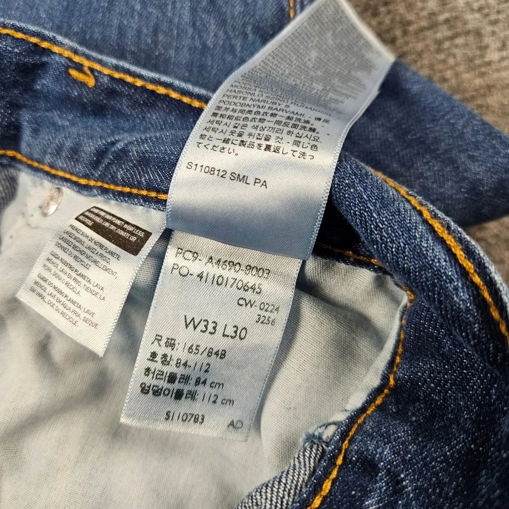 Levis Middy Straight Jeans Blue Mid Rise Denim Pants 33x30 A4690-8003 NWT